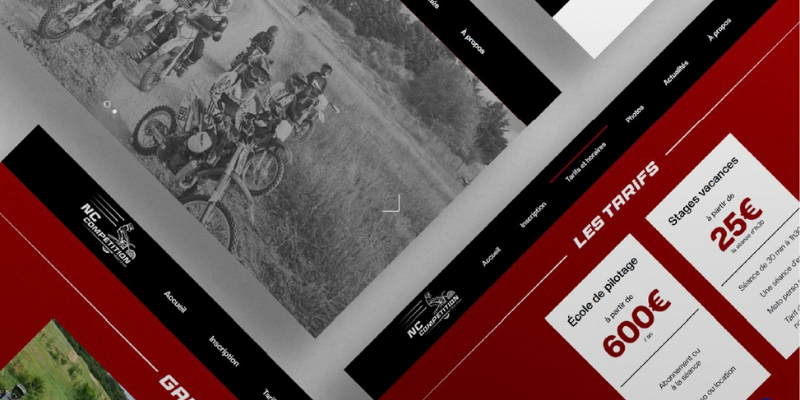 Une miniature qui illustre mon projet NC Compétition, qui montre des captures d'écran du site internet.